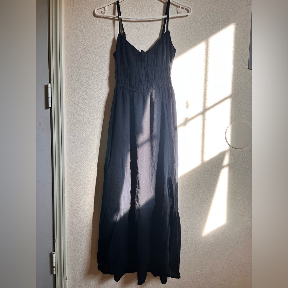 CHANNELED BODICE MIDI DRESS